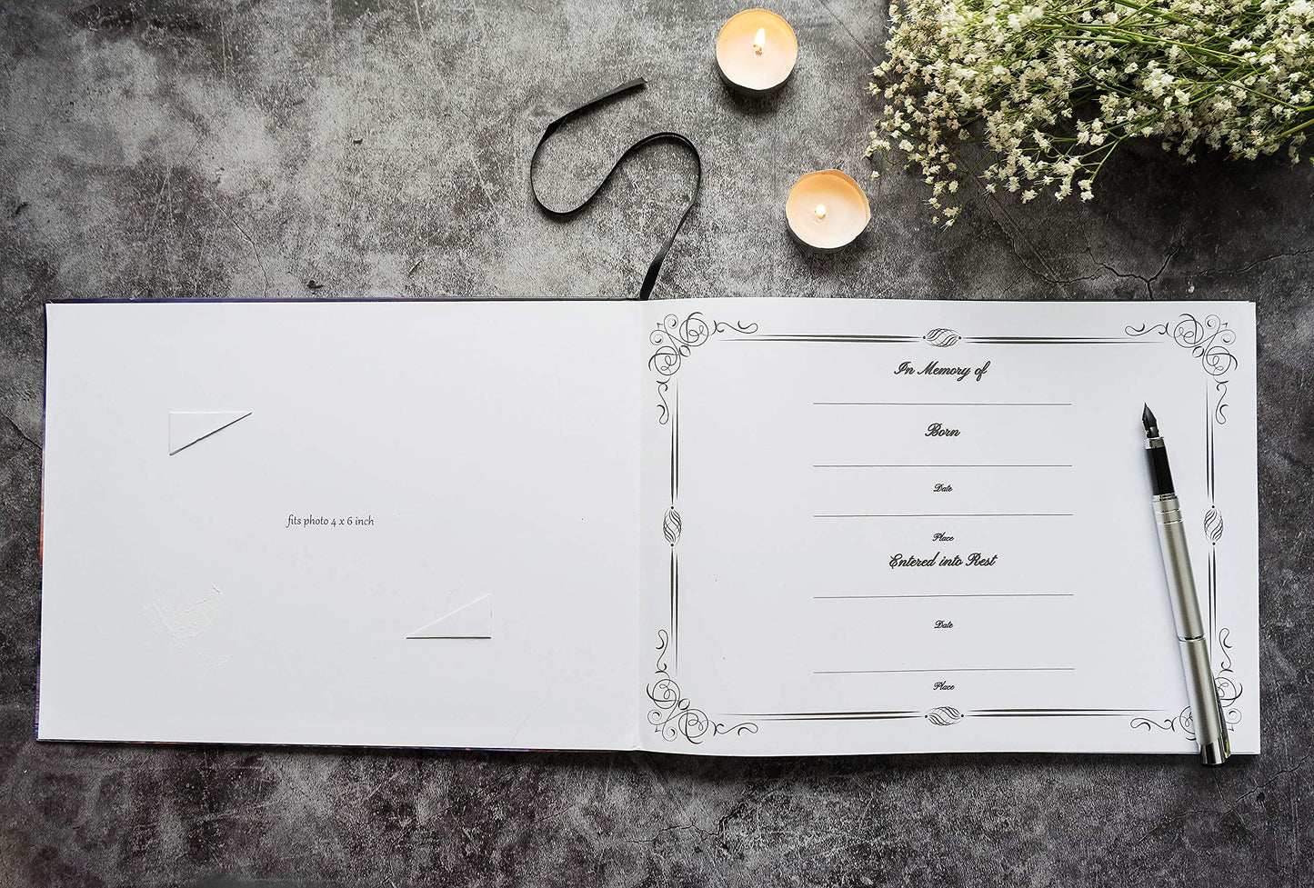 LIFETOO Ocean Hard-Cover Celebration of Life Funeral Guest Book