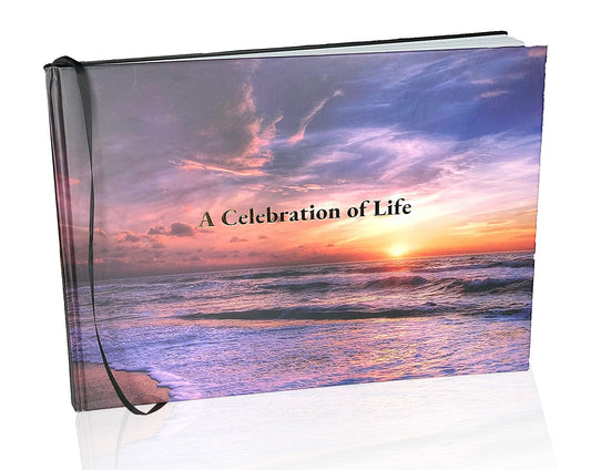 LIFETOO Ocean Hard-Cover Celebration of Life Funeral Guest Book